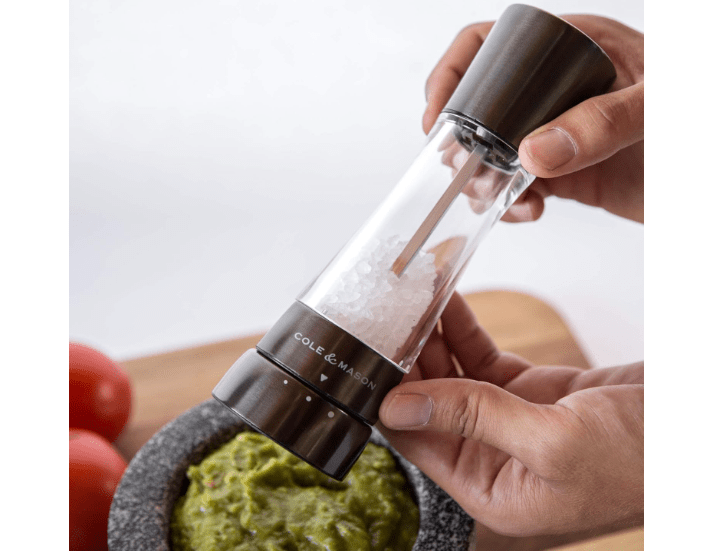  Cole & Mason Gourmet Precision Derwent Gun Metal Salt Mill, Stainless Steel and Acrylic, 19 cm, H59422G