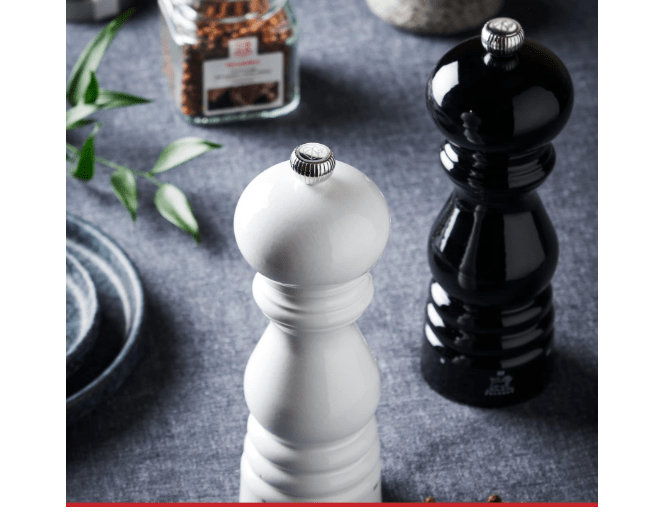  Peugeot - Paris u'Select Manual Pepper Mill - Adjustable Grinder - Beechwood, Gloss Black