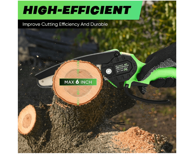  Saker Mini Chainsaw|6 Inch Chainsaw[2025 Upgraded]|Mini Cordless Electric Chain Saw|Small Handheld Portable Chainsaw Battery Powered Chain Saw for Tree...