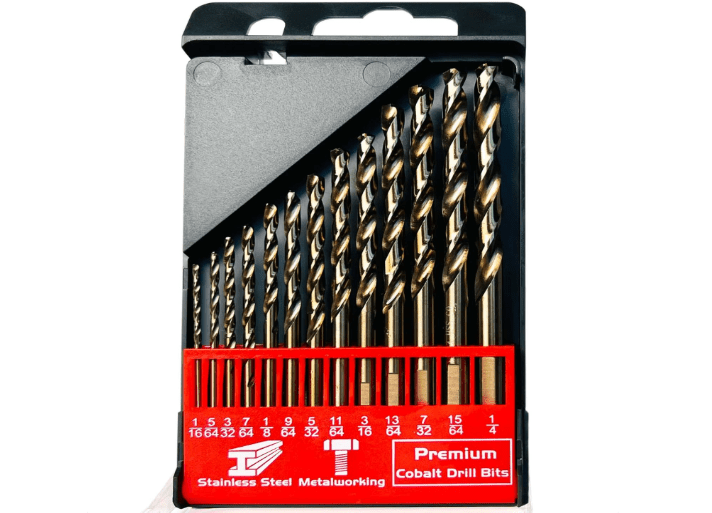 STROTON Cobalt Drill Bit Set (1/16-1/4 Inch, 13PCS), M35 High Speed Steel Twist Drill Bits for Stainless Steel, Hard Metal, Cast Iron, Plastic and Wood