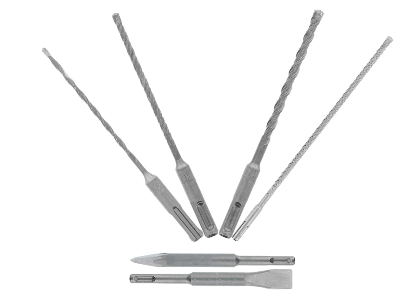 
Diablo 6-Piece SDS-Plus Rebar Demon 4-Cutter Full Carbide Head Hammer Drill Bit and Chisel Set - Maximum Performance and Durability in Concrete with Rebar -...