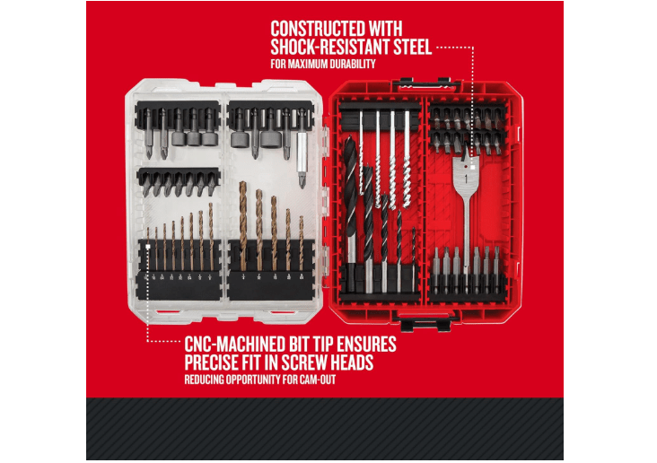 
CRAFTSMAN Drill Bit Set 60 Pieces, Impact Driver and Screwdriver Bit Set , Includes Nut Drivers (CMAF1260)
