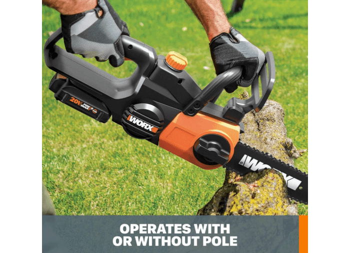 Worx WG323 20V Power Share 10" Cordless Pole/Chain Saw with Auto-Tension (Battery & Charger Included)