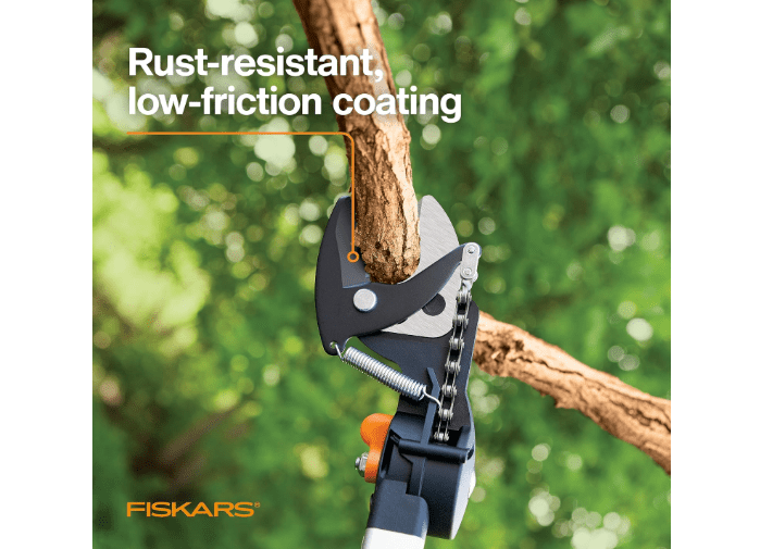  Fiskars 2-in-1 Extendable Tree Pruner and Pole Saw (Extends 7.9 - 12 feet) with Rotating Head, Pruning Stik Model with15-Inch Double-Grind Saw Blade, and...
