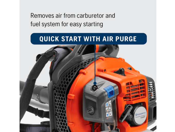 Husqvarna 150BT Gas Leaf Blower, 51-cc 2.16-HP 2-Cycle Backpack Leaf Blower, 765-CFM, 270-MPH, 22-N Powerful Clearing Performance and Ergonomic Harness System, 970466901