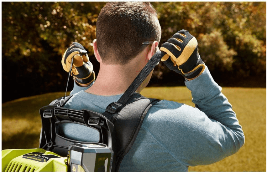 Ryobi RY40440 40 Volt 145 MPH 625 CFM Cordless Brushless Variable Speed Backpack Leaf Blower with Lithium-Ion Battery and Charge Kit