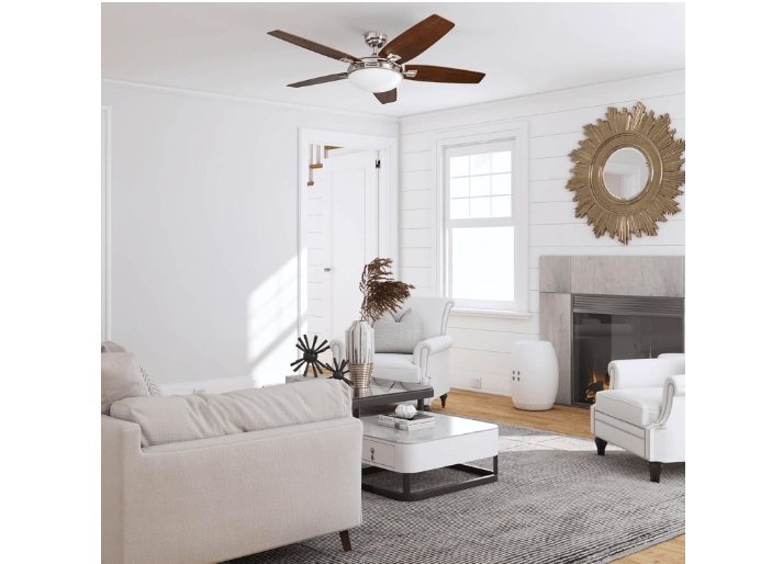 Honeywell Ceiling Fans Carmel, 48 Inch Contemporary Indoor LED Ceiling Fan with Light, Remote Control, Dual Mounting Options, Dual Finish Blades, Reversible...