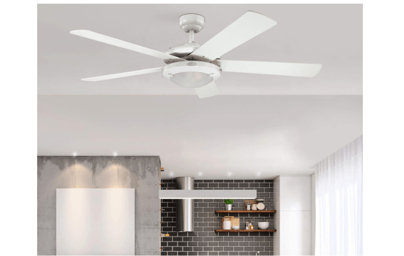  Westinghouse 7233600 Comet Indoor Ceiling Fan with Light, White