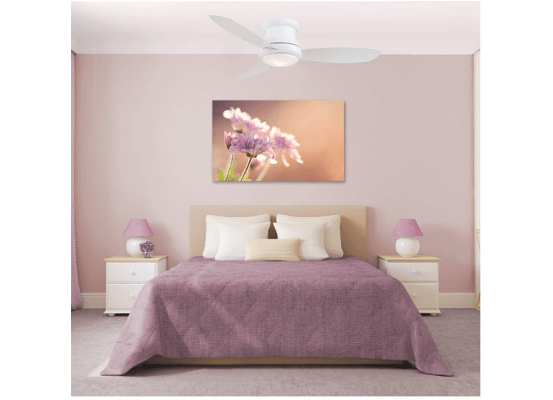 MINKA-AIRE F518L-WH, Concept II LED White Flush Mount 44" Ceiling Fan with Light & Remote Control