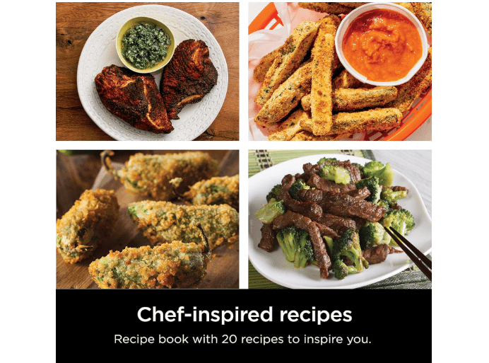  Ninja | Air Fryer | 4 QT Capacity | 4-in1 Roast, Crisp, Roast, Reheats, & Dehydrates | Dishwasher Safe Parts | Includes 20 Easy & Healthy Recipes 
