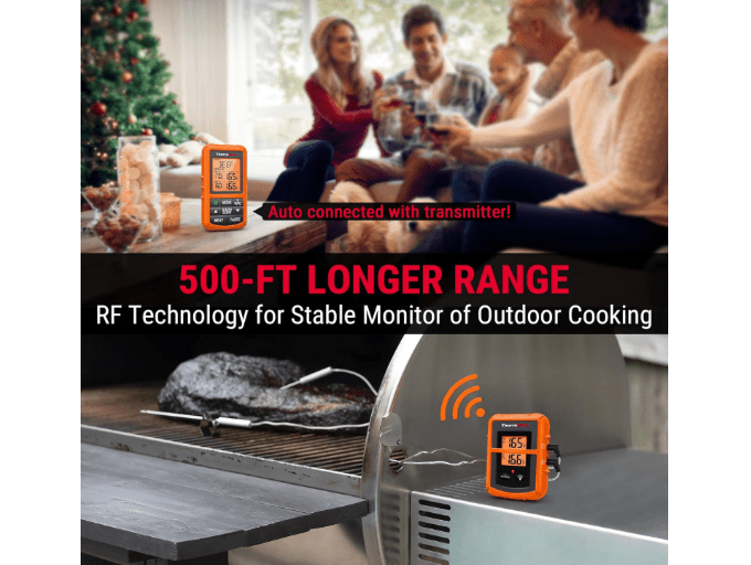  ThermoPro TP20 500FT Wireless Meat Thermometer with Dual Meat Probe, Digital Cooking Food Meat Thermometer Wireless for Smoker BBQ Grill Thermometer Beef...