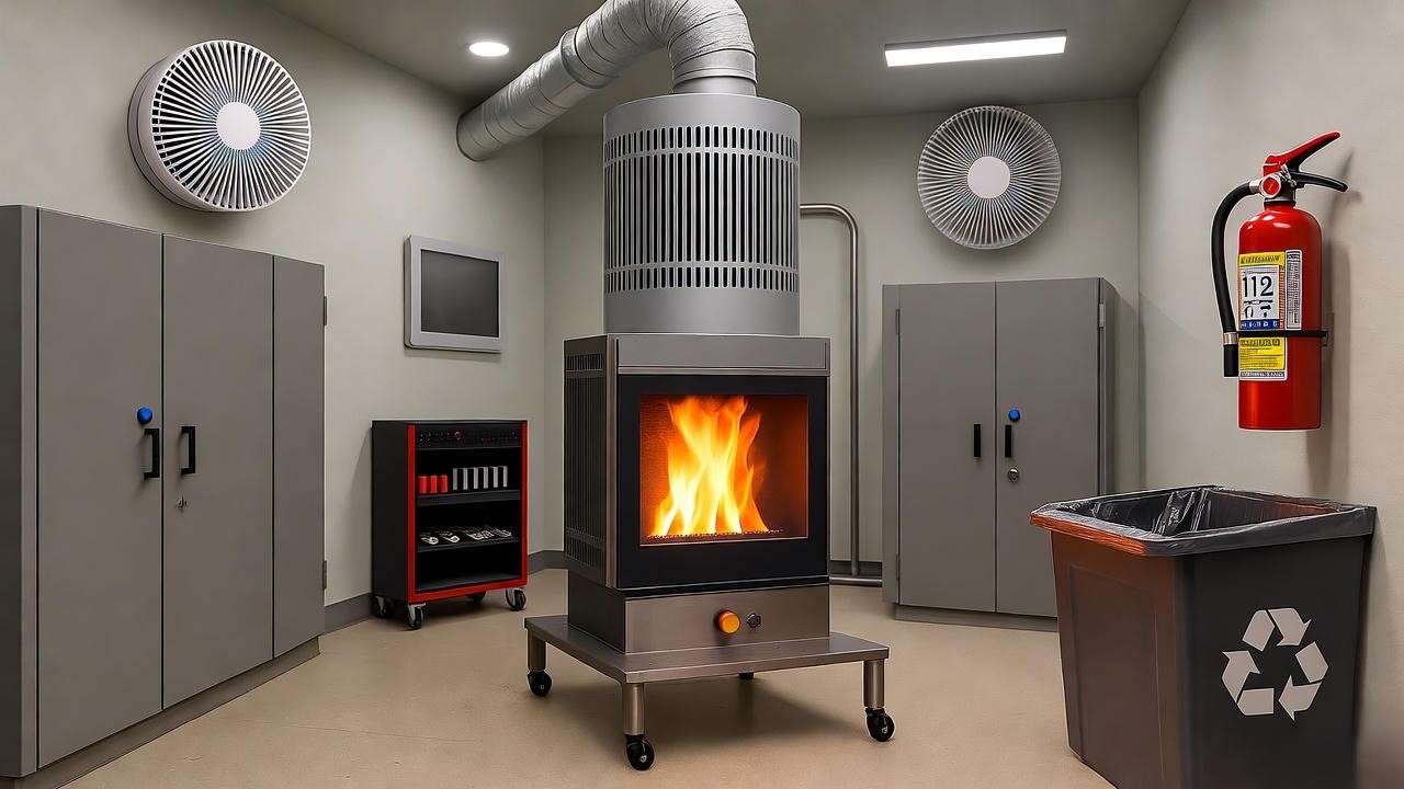 Safe operation and environmental setup for waste oil heater