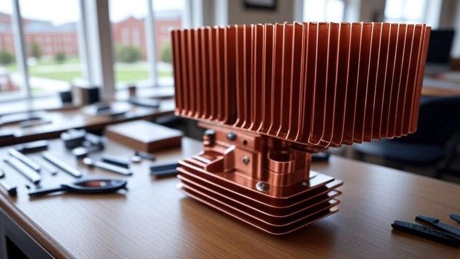 Heat sink design on a desk with a North Carolina university view, honoring Robert R. Womack's thermal engineering legacy.