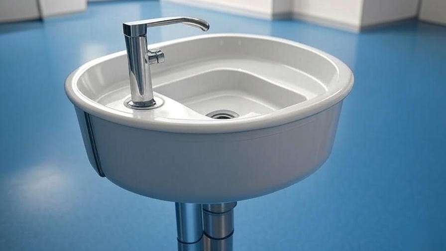 ADA-compliant mop sink with hands-free faucet in a modern industrial facility.