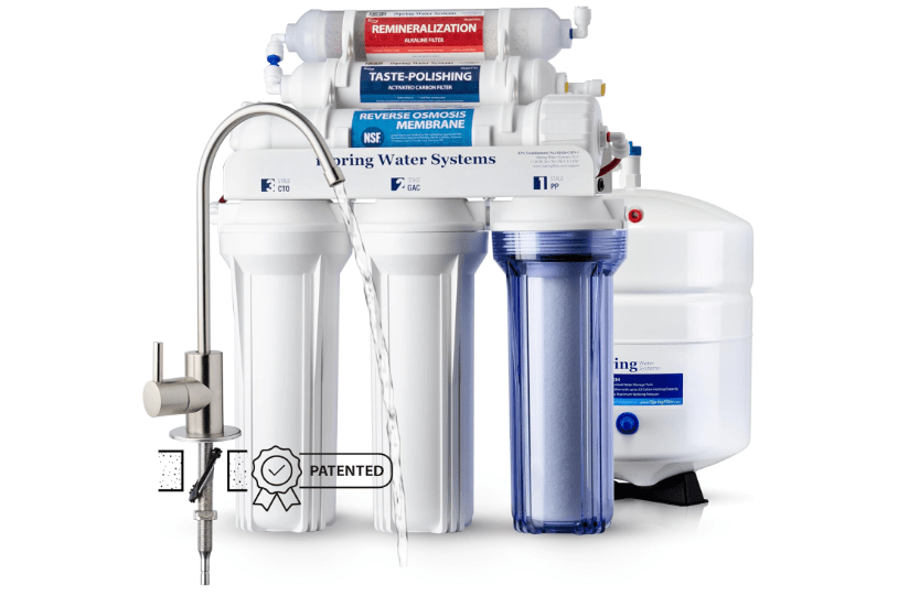 iSpring RCC7AK, NSF Certified, 75 GPD, Alkaline 6-Stage Reverse Osmosis System, pH+ Remineralization RO Water Filter System Under Sink, Patented Top-Mounted
