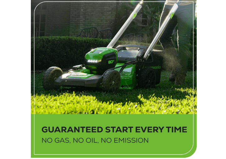  Greenworks 80V 21" Self-Propelled Cordless Lawn Mower – Brushless Motor, LED Lights, 4.0Ah Battery & Rapid Charger (75+ Compatible Tools)