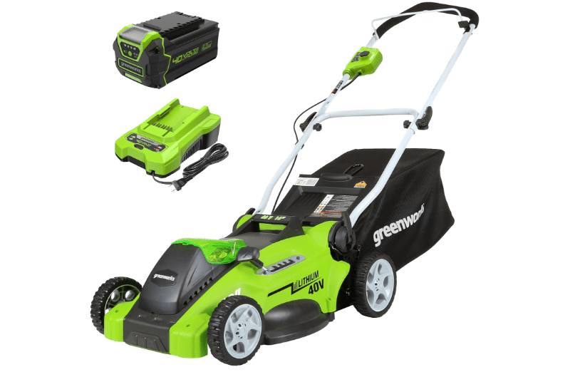  Greenworks 40V 16" Cordless Lawn Mower, Ultra-Light Push Mower with 4.0Ah Battery & Charger(75+ Tool Compatibility, 45Min Runtime)