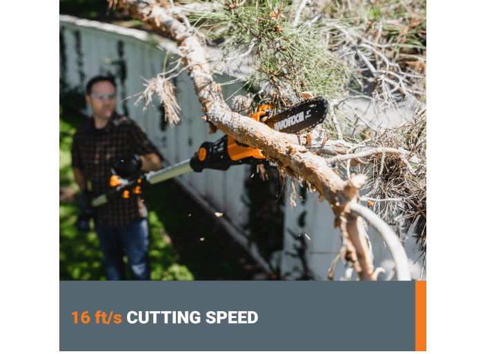  Worx Nitro 20V 8 '' cordless pole chainsaw 2.0 Ah battery and charger included WG349