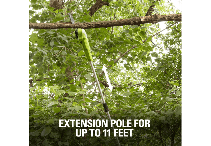  Greenworks 40V 8 inch Cordless Pole Saw Battery and Charger Not Included, PS40B00