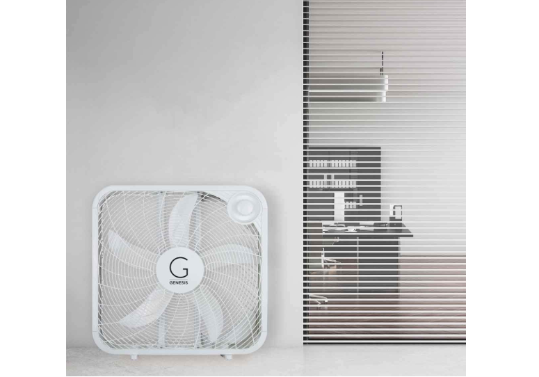  Genesis 20" Box Fan, 3 Settings, Max Cooling Technology, Carry Handle, White (G20BOX-WHT)