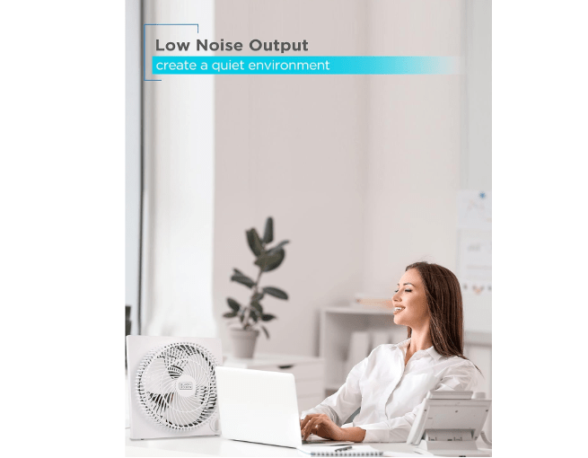  BLACK+DECKER 9-Inch Frameless Box Fan, Freestanding Desk Fan with 3-Speed Settings, Portable Fan for Home Office or Garage, BFB09W, White