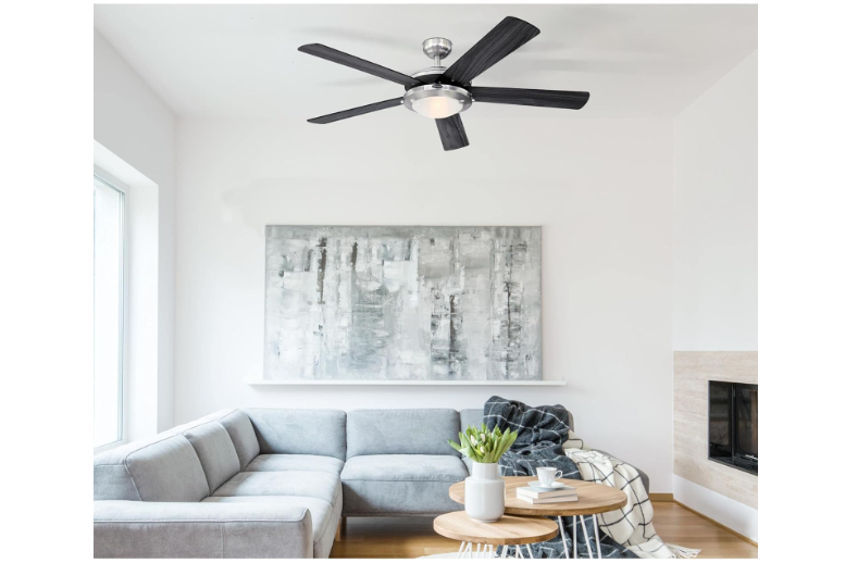  Westinghouse 7305400 Comet LED Ceiling Fan, 52 Inch, Brushed Nickel, Frosted Glass