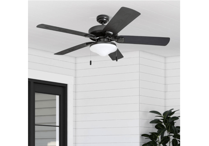  Honeywell Ceiling Fans Belmar 52 Inch Ceiling Fan With Light, Indoor/Outdoor Ceiling Fan with Pull Chain, LED Tri-Mount 5 Blade Design, ETL Damp Rated