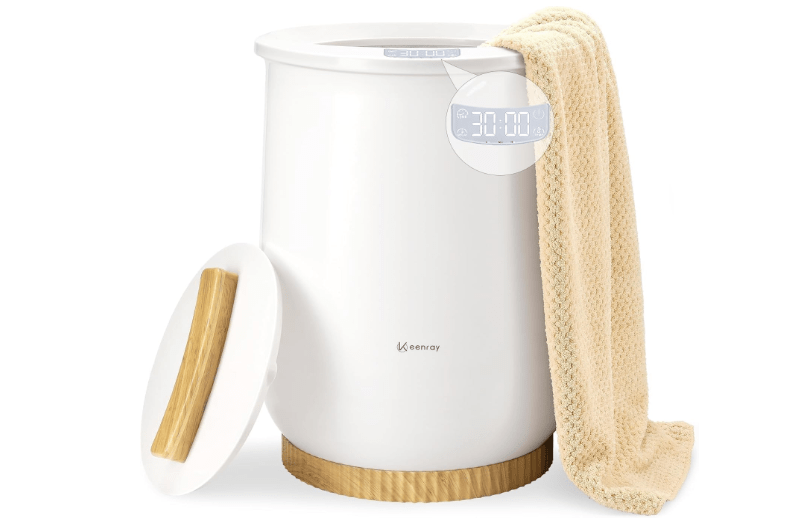  Keenray Upgraded Towel Warmer Bucket, Large Towel Warmer with 3 Heating Modes, Heat Time 30/45/60/90 Min Adjustable and Up to 24 Hour Delay Timer, Towe