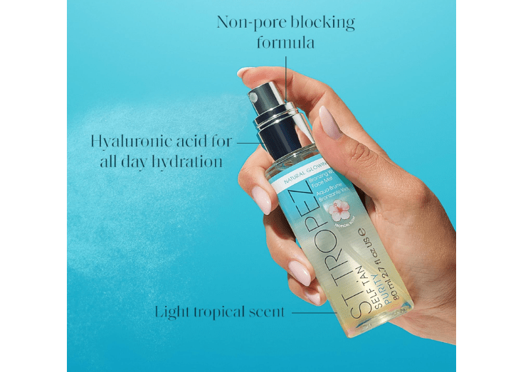 St. Tropez Self Tan Purity Face Mist, Natural Sunkissed Glow Face Tan with Hyaluronic Acid & Antioxidants, Vegan, Natural & Cruelty Free Face Care