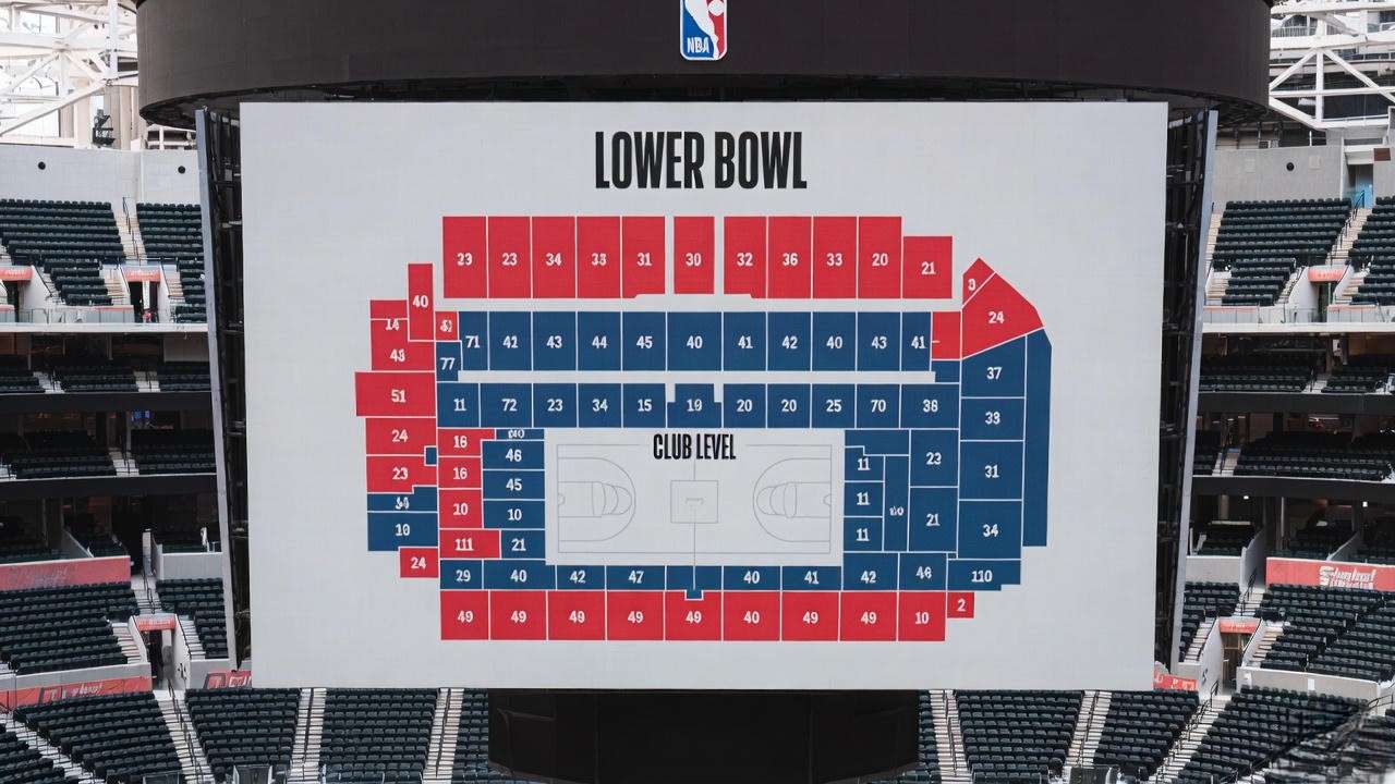 NBA arena seating chart showing best sections for Heat vs Pistons games.