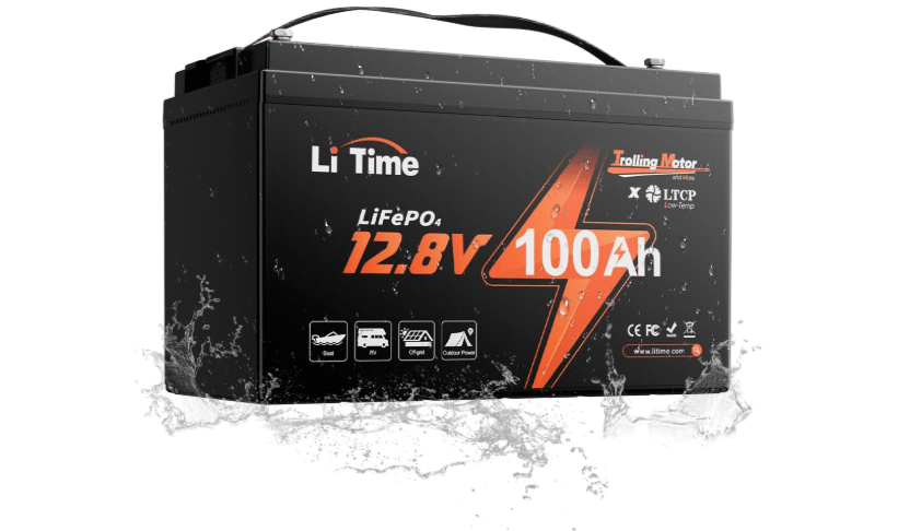  Litime 12V 100Ah Trolling Motor LiFePO4 Battery (Group 31), 12 Volt Lithium Battery with Low Temp Protection, Up to 15000 Deep Cycles, Built-in 100A BMS for...