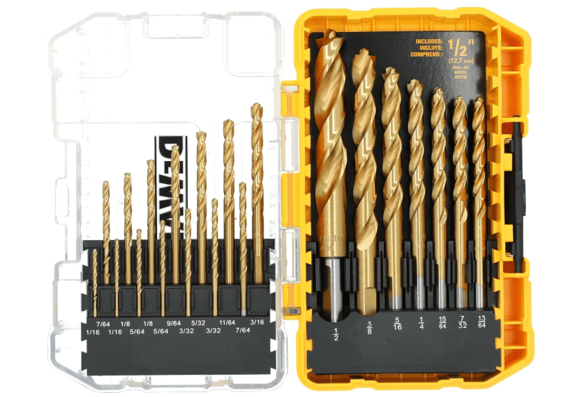 DEWALT Titanium Nitride Coated Drill Bit Set, Pilot Point, 21-Piece (DW1361)