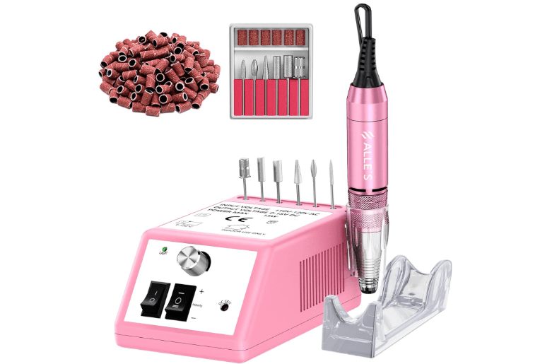  Professional Nail Drill Machine 30000 RPM Efile Electric Nail Filer Kit for Finger Toe Nails, Acrylic Gel Nails, Manicure Pedicure Drill with 6Pcs Nail Bits...