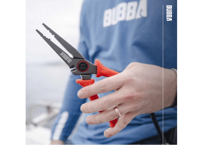  BUBBA 8.5" Stainless Steel Pliers with Non-Slip Handle, Spring Loaded with Crimping Tools and Anvil Cutters Lanyard Hole and Sheath