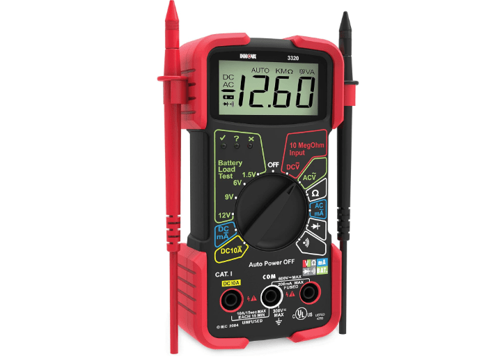 INNOVA 3320 Auto-Ranging Digital Multimeter, Red & Black