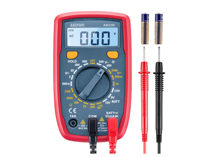 AstroAI Digital Multimeter Tester 2000 Counts with DC AC Voltmeter and Ohm Volt Amp Meter; Measures Voltage, Current, Resistance, Continuity and Diode, Blue