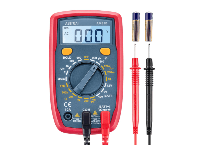AstroAI Digital Multimeter Tester 2000 Counts with DC AC Voltmeter and Ohm Volt Amp Meter; Measures Voltage, Current, Resistance, Continuity and Diode, Blue