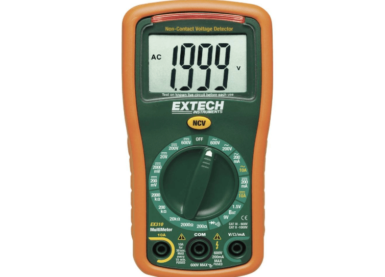 Extech EX310 Mini Manual Ranging Multimeter + Voltage Detector