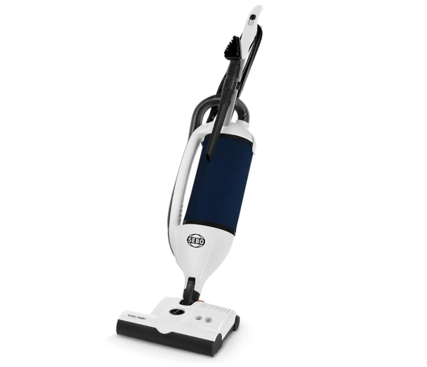  Sebo 9855AM Dart Upright Vacuum Cleaner with 7-Year Motor Warranty, Comes with Powerful ET-1 Powerhead for Pets and Carpeting, Made in Germany (Arctic White)