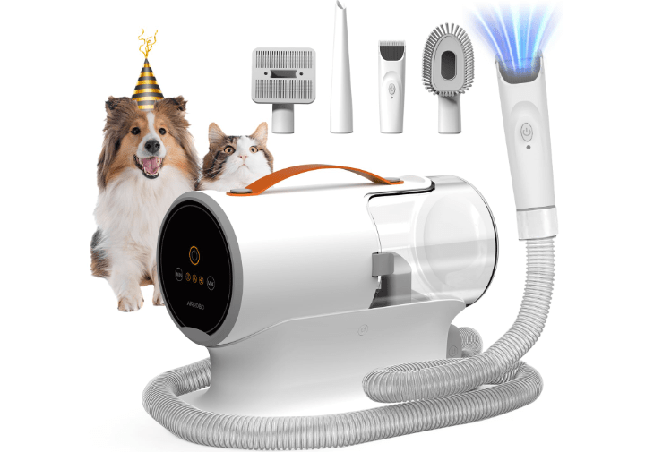 AIRROBO Dog Grooming Vacuum,Dog Grooming Kit,12000Pa Strong Pet Grooming Vacuum For Dogs,2L Large Capacity Dog Vacuum For Shedding Grooming Hair,Dog Hair...