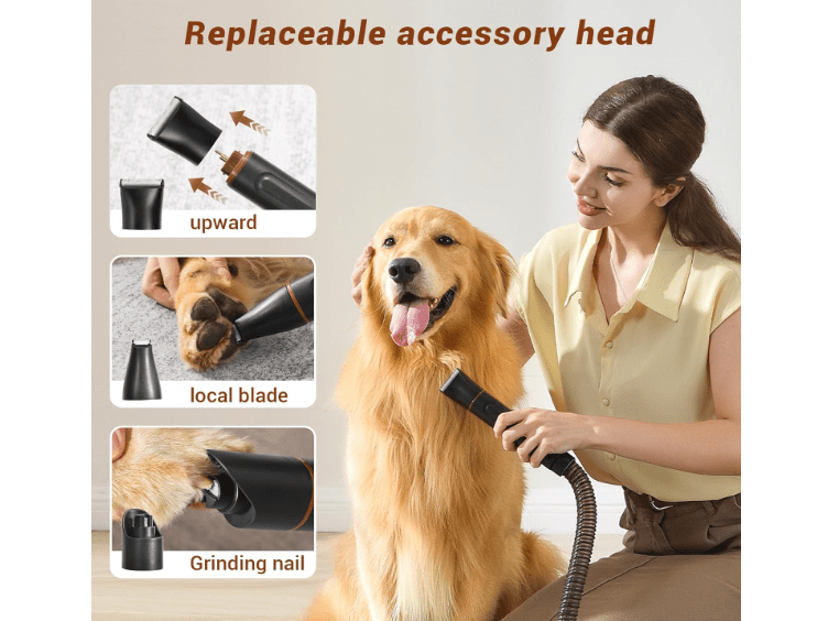  Bunfly Dog Grooming Kit with Vacuum Suction 99% Pet Hair,3L Capacity,11 Grooming Tools Dogs Cats and Other Animals,Home and Car Cleaning -White