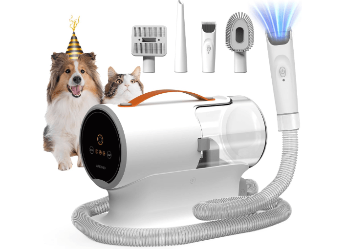 AIRROBO Dog Grooming Vacuum Kit,12000Pa Strong Pet Vacuum for Shedding,Grooming Hai,Quiet,PG100,2L Large Capacity