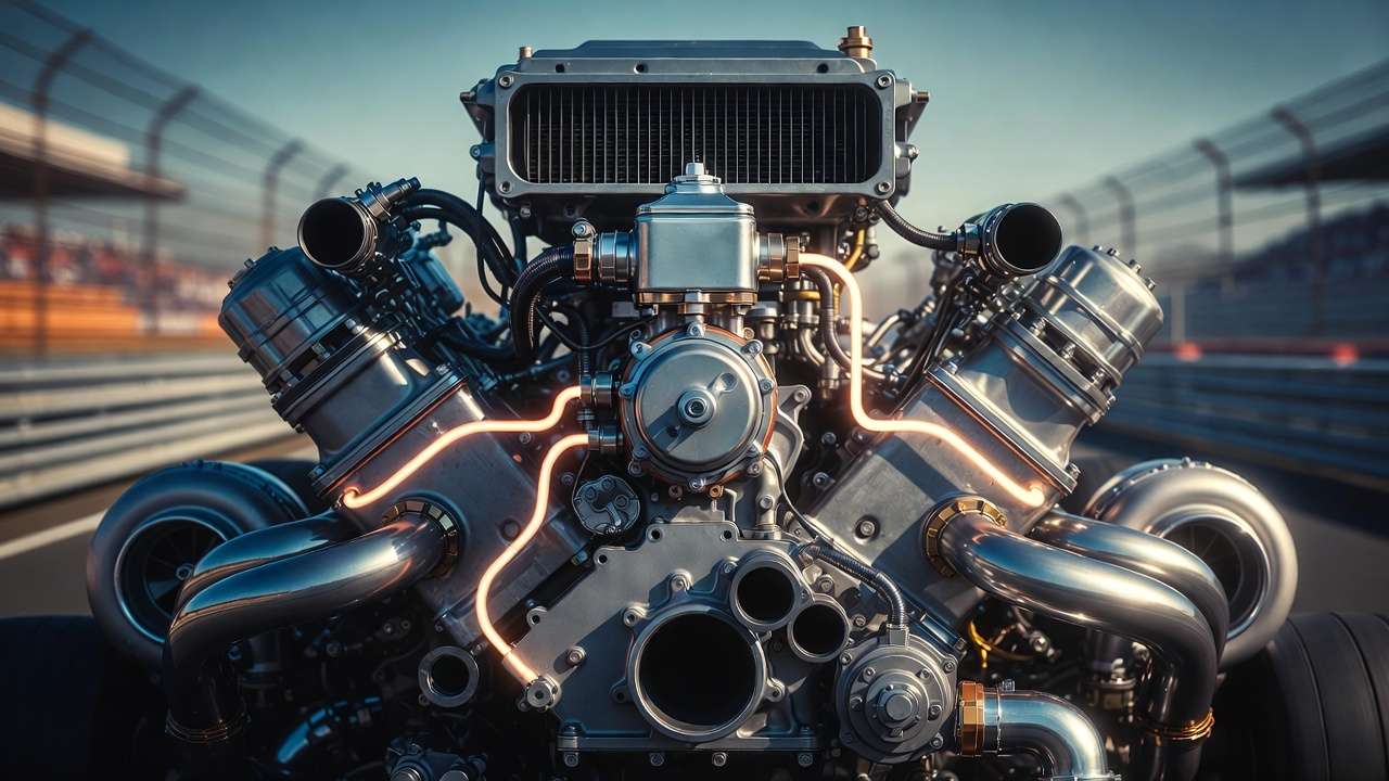 High-performance engine with electric water pump for improved cooling and horsepower gains.