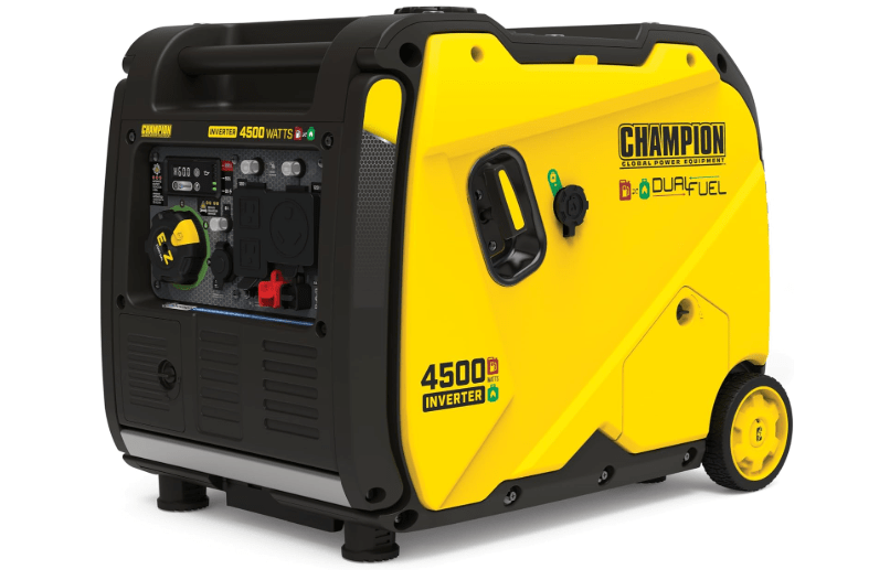 Champion Power Equipment 4500-Watt Electric Start Dual Fuel RV Ready Portable Inverter Generator with Quiet Technology and CO Shield