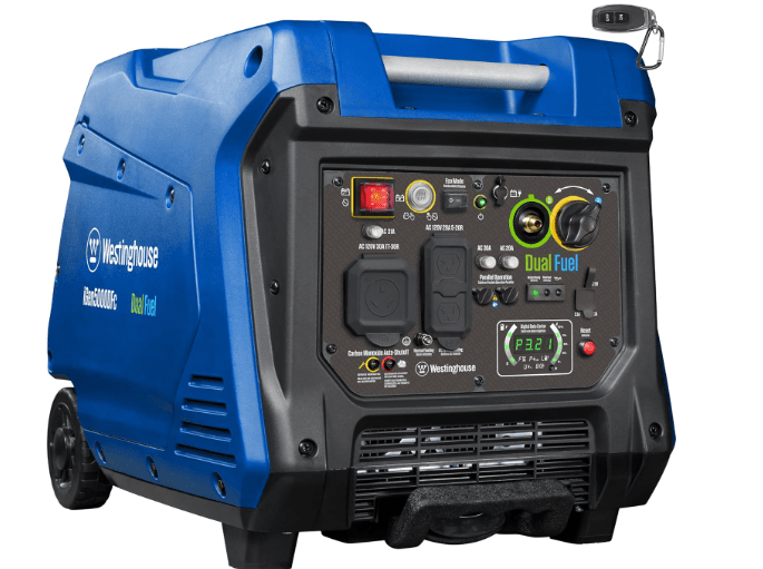 Westinghouse 5000 Peak Watt Super Quiet Dual Fuel Portable Inverter Generator, Remote Electric Start, Gas & Propane Powered, RV Ready, CO Sensor,..