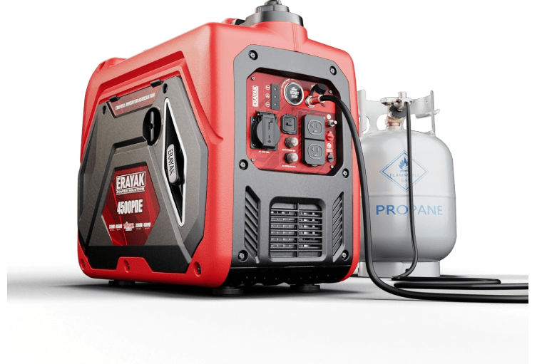 
ERAYAK 4500W Dual-Fuel Portable Inverter Generator for Home Use, Camping Outdoor, 30A RV Ready, Auto Switch, Gas and Propane Powered, EPA, CO Sensor,