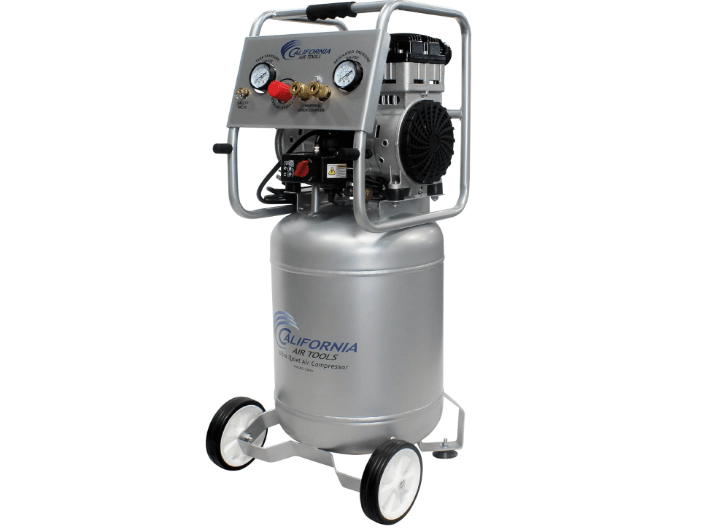 California Air Tools 10020C-22060 2.0 HP Ultra Quiet and Oil-Free Air Compressor, 10 Gallon Steel Tank with Wheels, 70 dBA Noise Level, 220 Volt