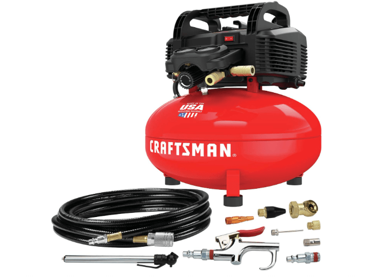 CRAFTSMAN Air Compressor, 6 Gallon, Pancake, Oil-Free with 13 Piece Accessory Kit (CMEC6150K)