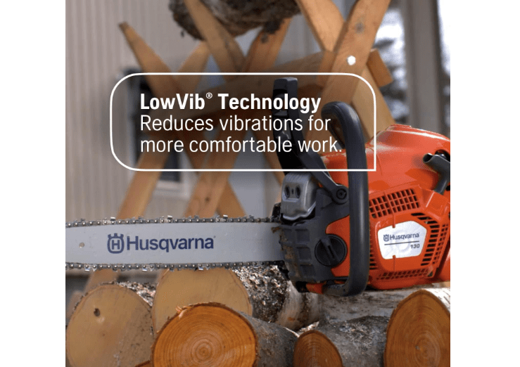  Husqvarna 130 Gas Powered Chainsaw, 38-cc 2-HP, 2-Cycle X-Torq Engine, 16 Inch Chainsaw with Automatic Oiler, For Wood Cutting and Tree Pruning