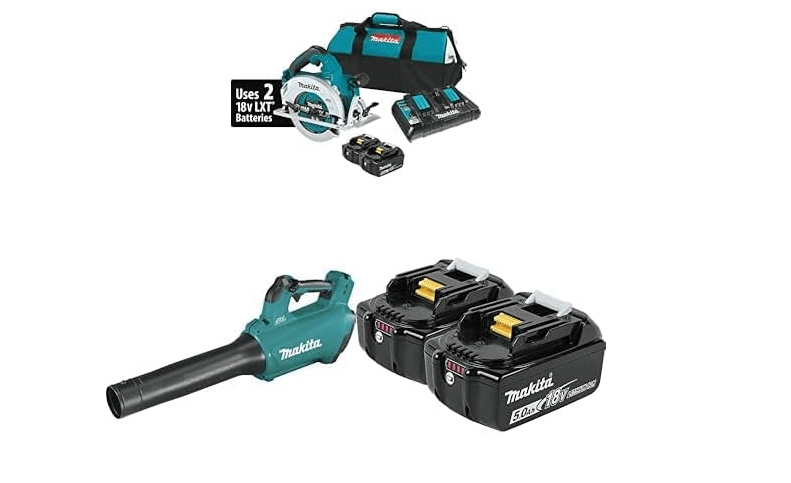Makita XSH06PT 36V (18V X2) LXT Brushless 7-1/4” Circular Saw Kit & XBU03Z 18V LXT Brushless Blower with bonus BL1850B-2 18V LXT Lithium-Ion 5.0Ah...